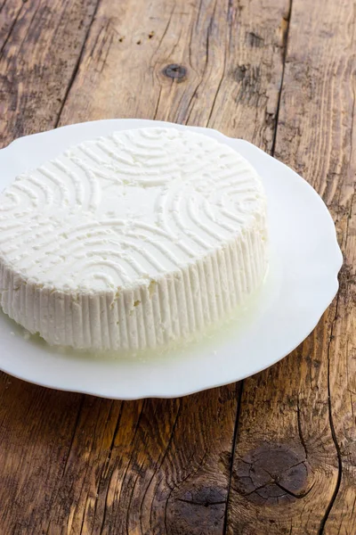 Gustoso formaggio fresco di mucca Ricotta — Foto Stock