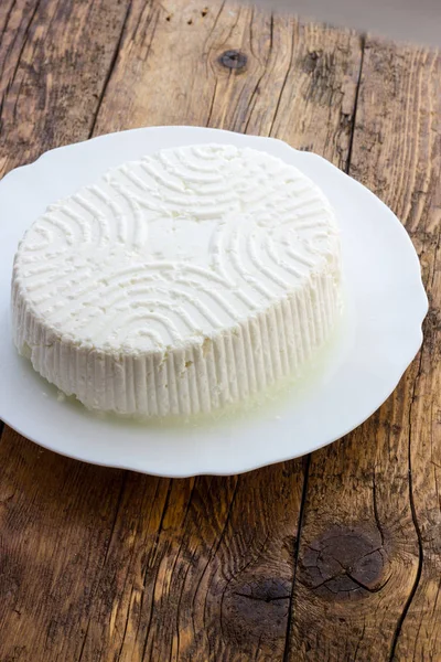 Tasty fresh cow Ricotta cheese — Stock Photo, Image