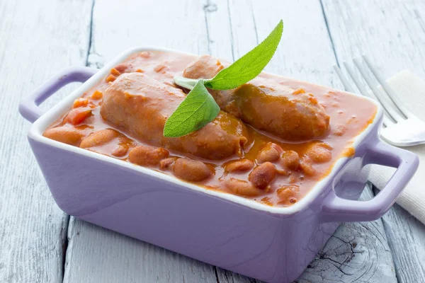 Baked beans view — Stock Photo, Image