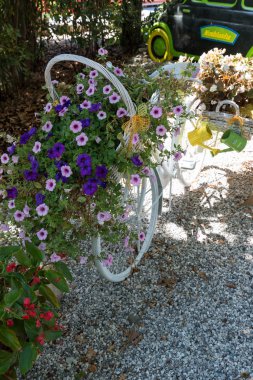 çiçeklerle süslenmiş Bisiklet