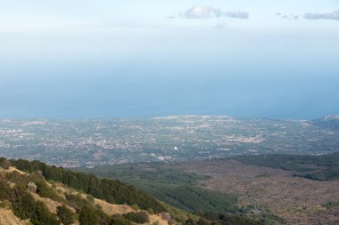 Etna manzarası Catania Sicilya İtalya
