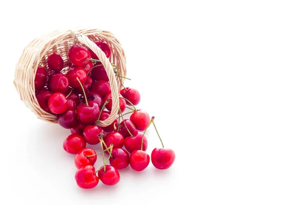 Basket Cherries View — Stock Photo, Image