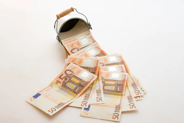 Hromádky bankovek 50 Euro — Stock fotografie