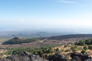 Etna manzarası Catania Sicilya İtalya
