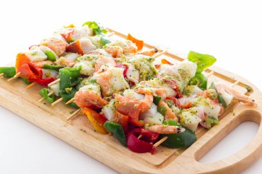 Balık ve sebze kebap