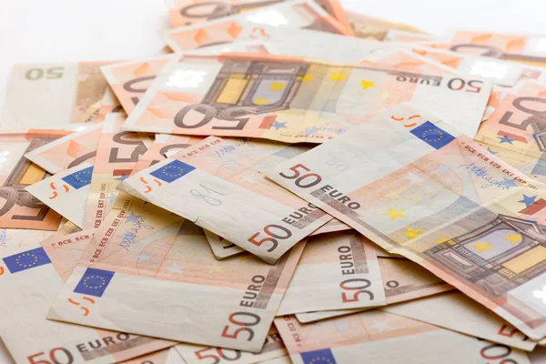 Stapel von 50-Euro-Scheinen — Stockfoto