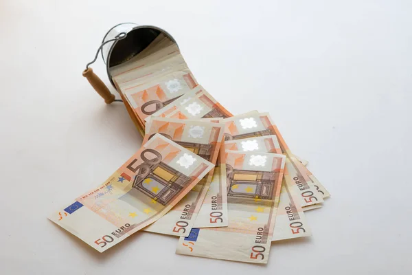堆的 50 欧元纸币 — 图库照片