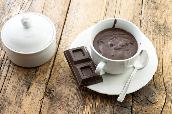 Hot fondant chocolate in the cup — Stock Photo, Image