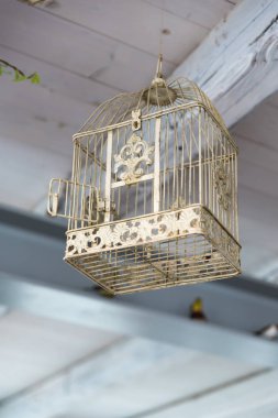 Kapıyı açık ile boş kuş kafesi