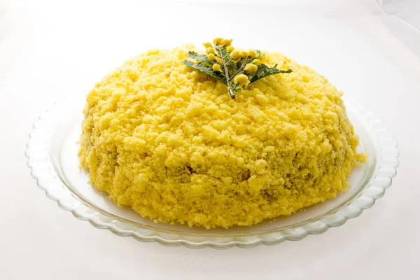 Mimosa tradycyjne ciasto na dzień matki — Zdjęcie stockowe