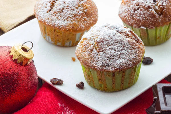 Muffins Auf Einem Holztisch — Stockfoto