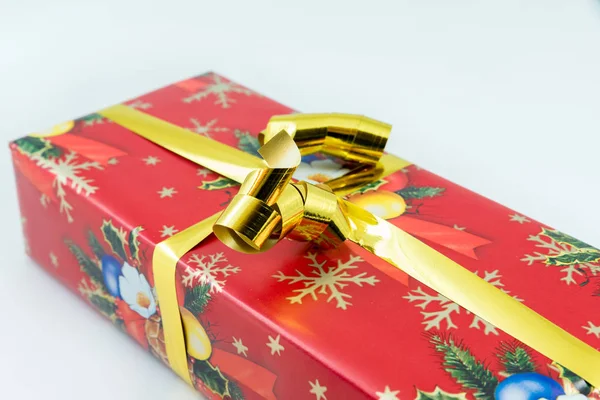 Red Gold Christmas Gift Packages — Stock Photo, Image