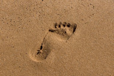 Deniz kıyısında ayak izleri