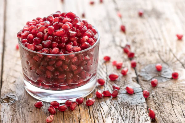 Pomegranate red grains view