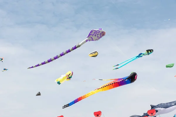 Kites Blue Sky White Clouds — Stock Photo, Image