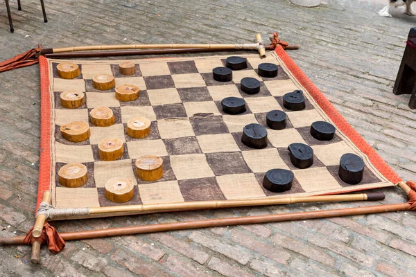 Giant Checkers Game View — Stock Photo, Image