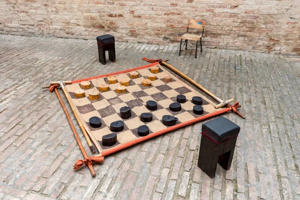 Dev Checkers Oyun Görünümü — Stok fotoğraf