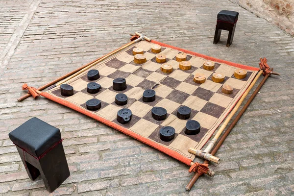 Giant Checkers Game View — Stock Photo, Image