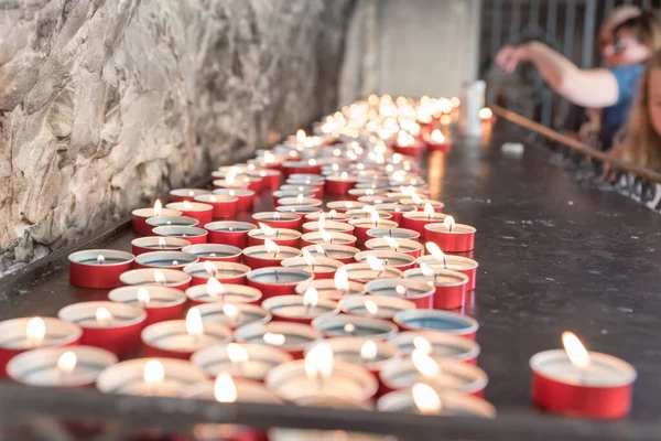 Candles Lit Church — Stock Photo, Image