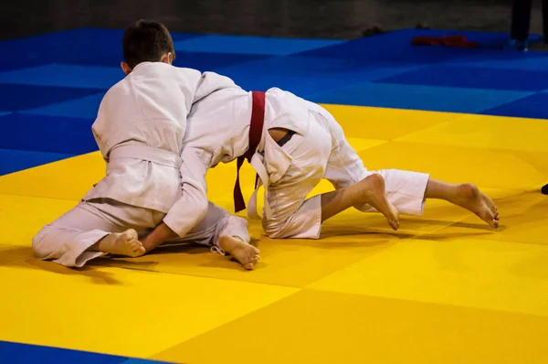 Chicos compiten en Judo — Foto de Stock