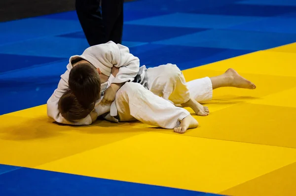 Meninos competem em judô — Fotografia de Stock