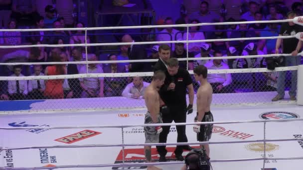 Orenburg, Rusia - 27 de mayo de 2016: Combatientes de MMA compiten en el torneo internacional M-1 Challenge 66 — Vídeos de Stock