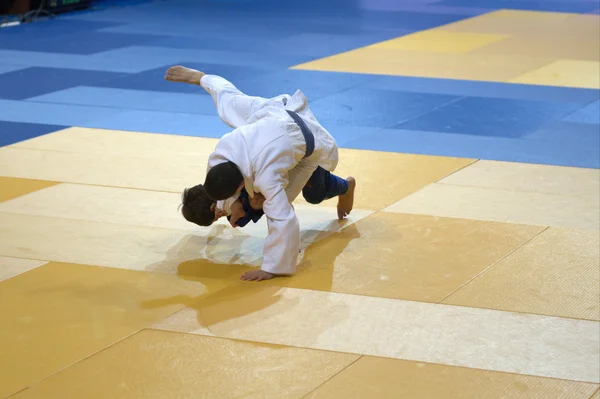 Twee judoka op de tatami. — Stockfoto