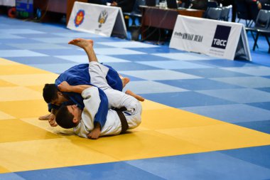 Orenburg, Rusya Federasyonu - 21 Ekim 2016: Boys rekabet Judo