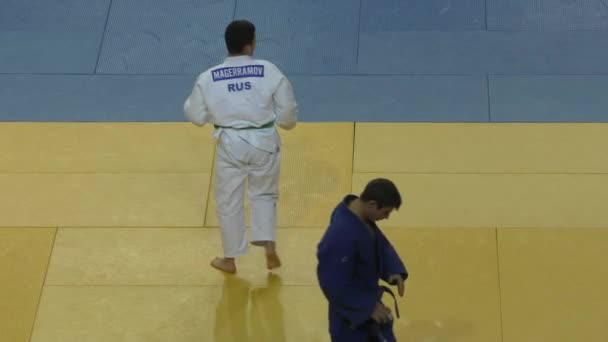 Orenburg, russland - 21.10.2016: judo-wettkämpfe für Jungen — Stockvideo