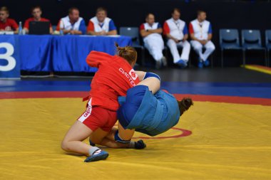 Orenburg, Rusya Federasyonu - 29 Ekim 2016: kız rekabet içinde Sambo