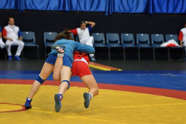 Orenburg, Rusya Federasyonu - 29 Ekim 2016: kız rekabet içinde Sambo