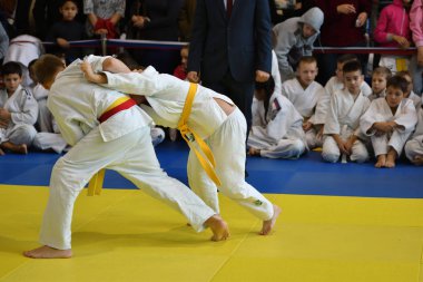 Orenburg, Rusya Federasyonu - 05 Kasım 2016: Boys rekabet Judo