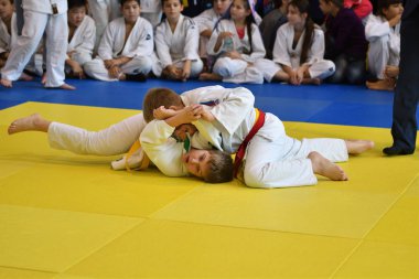 Orenburg, Rusya Federasyonu - 05 Kasım 2016: Boys rekabet Judo
