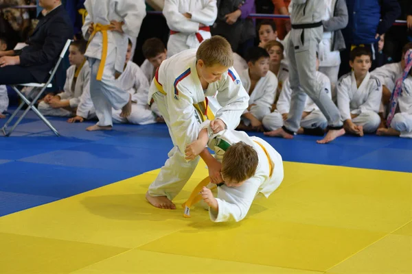 Orenburg, Rusya Federasyonu - 05 Kasım 2016: Boys rekabet Judo — Stok fotoğraf