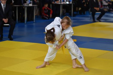 Orenburg, Rusya Federasyonu - 05 Kasım 2016: kız rekabet Judo