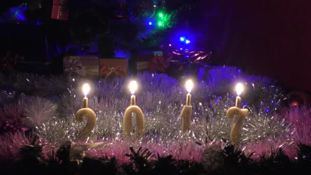 Candele dell'albero di Natale — Video Stock