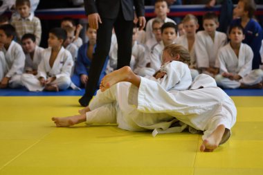 Orenburg, Rusya Federasyonu - 05 Kasım 2016: kız rekabet Judo