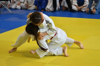 Orenburg, Rusya Federasyonu - 05 Kasım 2016: kız rekabet Judo