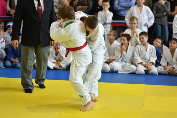Orenburg, Russia - 05 November 2016: Boys compete in Judo — Stock Photo, Image