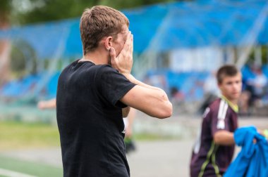 Orenburg, Rusya Federasyonu - 9 Temmuz 2016: çocuklar futbol oynamak
