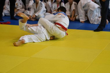 Orenburg, Rusya Federasyonu - 05 Kasım 2016: Boys rekabet Judo 
