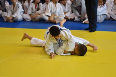 Orenburg, Rusya Federasyonu - 05 Kasım 2016: Boys rekabet Judo 