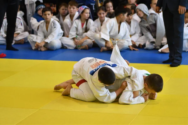 Orenburg, Rusya Federasyonu - 05 Kasım 2016: Boys rekabet Judo — Stok fotoğraf