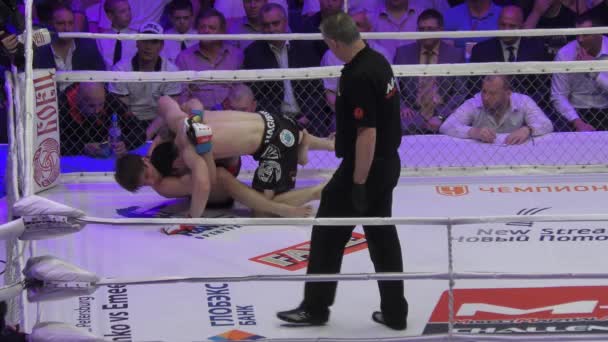 Orenburg, Rusia - 27 de mayo de 2016: Los combatientes compiten en artes marciales mixtas — Vídeo de stock