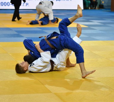 Orenburg, Rusya Federasyonu - 21 Ekim 2016: Boys rekabet Judo
