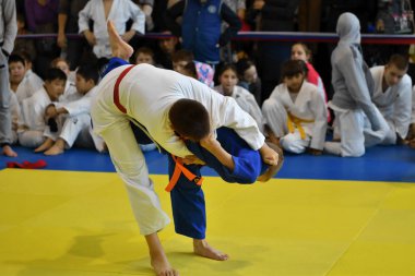 Orenburg, Rusya Federasyonu - 05 Kasım 2016: Boys rekabet Judo