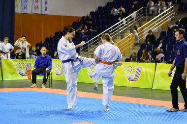 Orenburg, Rusya Federasyonu - 5 Şubat 2017 yıl: kız rekabet içinde karate 