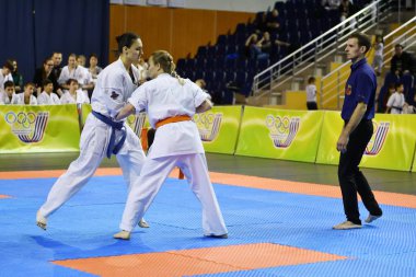 Orenburg, Rusya Federasyonu - 5 Şubat 2017 yıl: kız rekabet içinde karate 