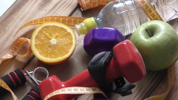 Le concept d'un mode de vie sain, le sport et l'alimentation — Video