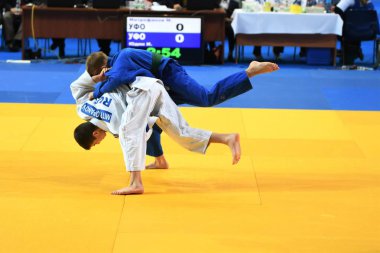 Orenburg, Rusya Federasyonu - 21 Ekim 2016: Boys rekabet Judo